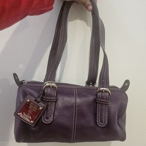 Elegant Purple Leather Handbag